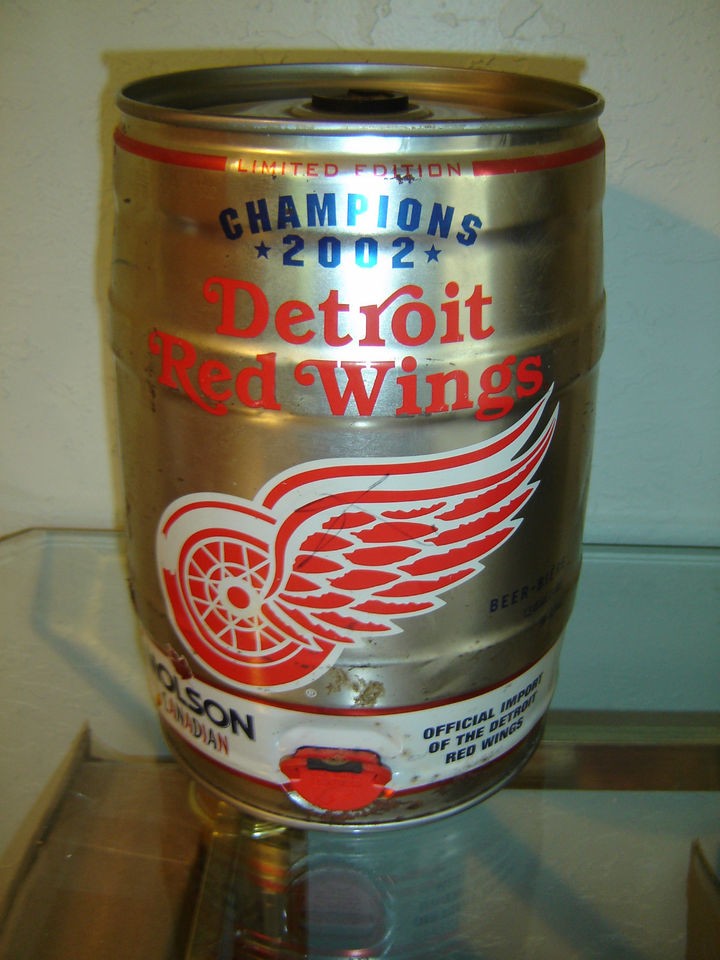 Detroit Red Wings Champions 02 Molson Canadian 5L Keg Beer Can Limited 