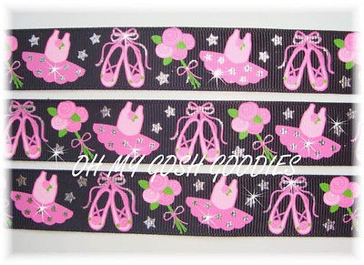 BALLERINA BLACK SWAN PRINCESS TUTU BLING GROSGRAIN RIBBON BALLET 4 