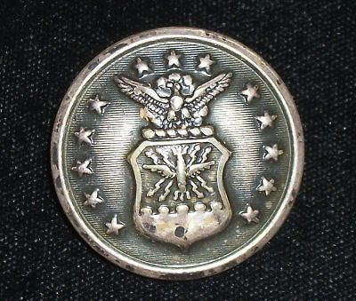 vintage old waterbury silver eagle crest button 