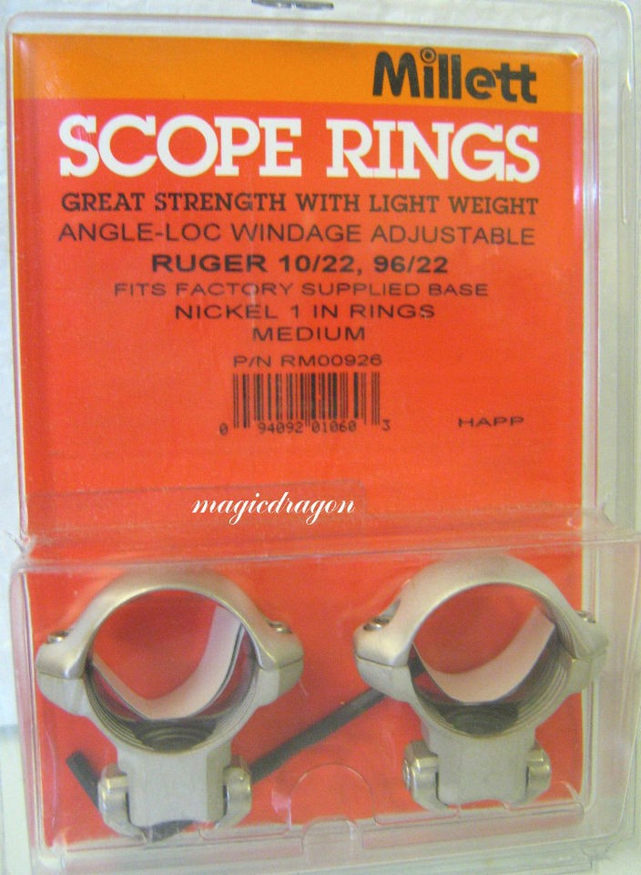 millett ruger 10 22 1inch medium nickel scope rings time