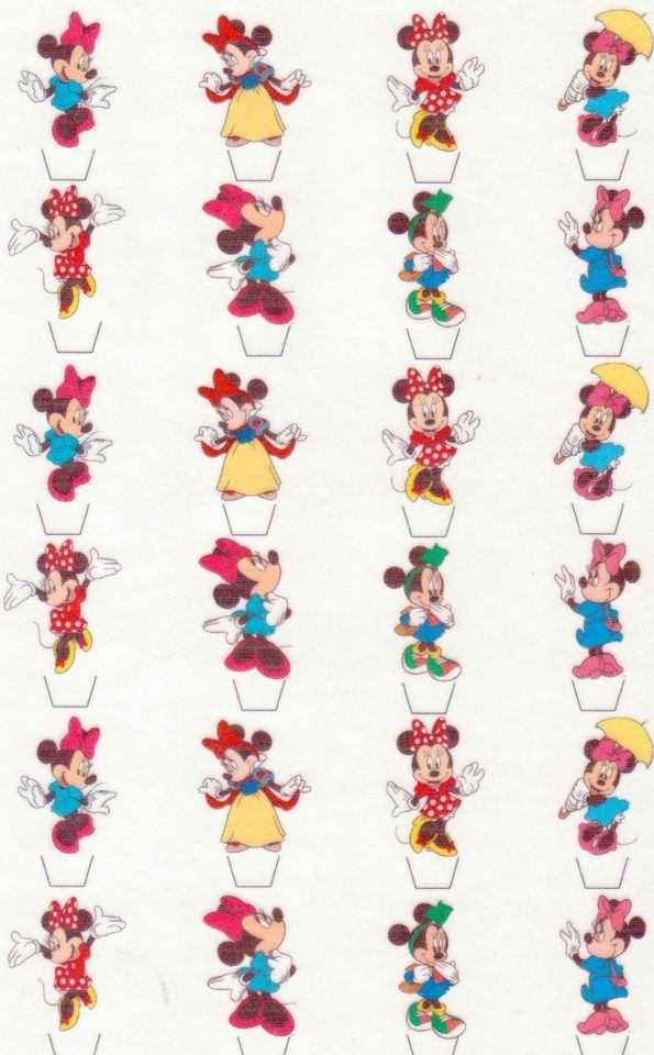 24 disney minnie mouse edible cupcake fairy cake toppers stand