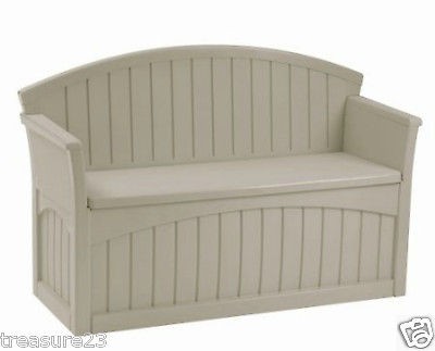 suncast outdoor patio deck storage bench seat new time left