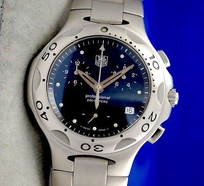 Mens / Gents Tag Heuer KIRIUM SS Steel CHRONOGRAPH watch   Black Dial 