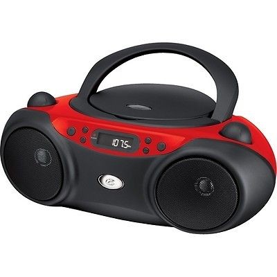   CD Player Boombox with AM/FM Radio Aux for iPod  Red BC232R