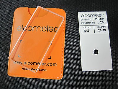 Elcometer 224 Surface Profile Gauge Glass Zero Plate with Wallet