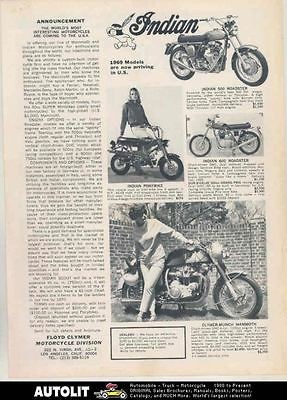   Indian 500 600 Motorcycle Ponybike MiniBike Clymer Munch 1000 Brochure