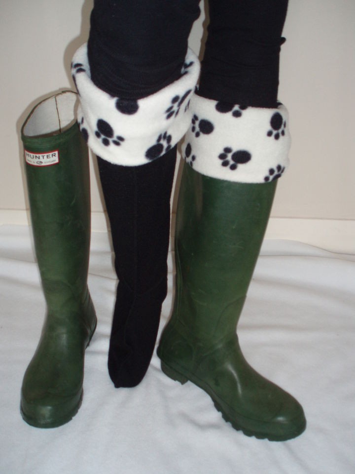 welly warmers liners socks fleece paw print from united kingdom 