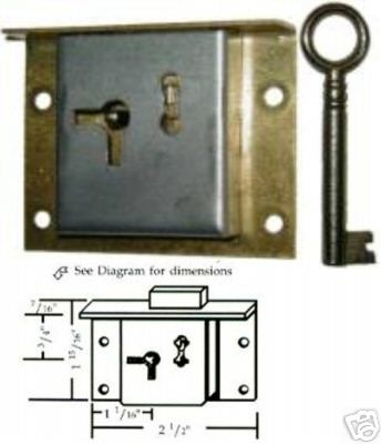 REPAIR PARTS SQUARE HALF MORTISE LOCK & KEY M1848