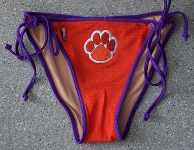 CLEMSON TIGERS BIKINI BOTTOM, ORANGE, SIZE LARGE