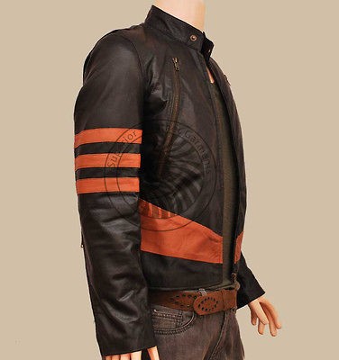 men wolverine logans xo replica faux pu leather jacket