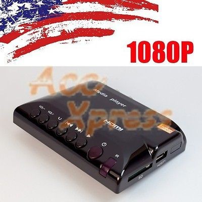 1080P HD HDMI MEDIA PLAYER RMVB MKV MP4 SD SDHC USB JPEG w / REMOTE