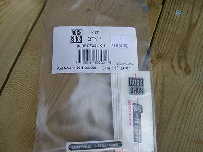 AUTHENTIC ROCK SHOX I RIDE DECAL KIT, PART# 11.4015.268.000, NEW