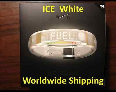 Nike + Plus ICE White FuelBand Fuel Band Medium/Large M/L Fitness 