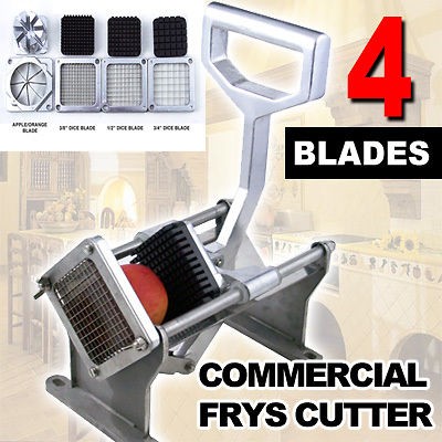 New Commercial Stainless Steel French Fry Frys Cutter 4pc Blade   3/8 