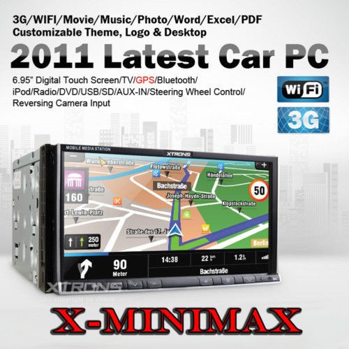 XTRONS TD695G 7” LED DVD Car PC Player GPS WIFI 3G mkv