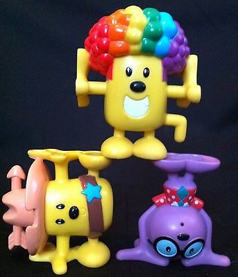 WOW WOW WUBBZY Toy Figures LOT of 3 Cowboy Disco Dancer Purple Nerd 