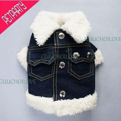 Handsome Denim Dog Clothes Medium For Dog Coat Dog Jacket Fuzzy Dog 