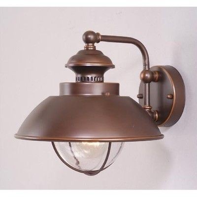 NEW 1 Light Nautical Outdoor Wall Lamp Lighting Fixture, Burnished 