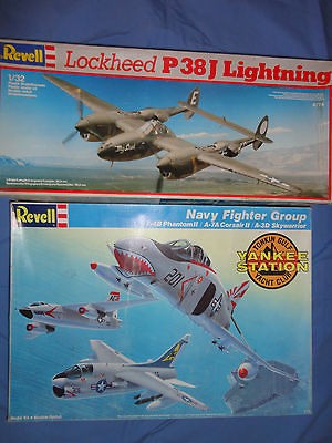 REVELL 1/32 P38J LIGHTNING & REVELL 1/72 NAVY FIGHTER GROUP YANKEE 