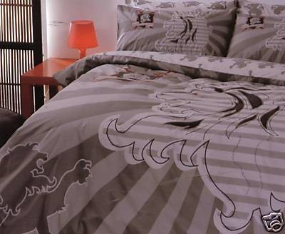 ROOKIE Griffin Embroidered Lion Taupe Red DOUBLE/KING SINGLE Quilt 