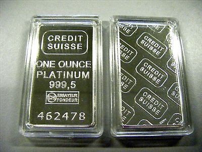   oz  Clad 999.5 PLATINUM *CREDIT SUISSE* BAR 100 Mill Great Fun Gift