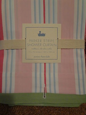 pottery barn shower curtain girls parker stripe 