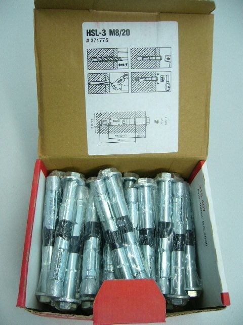 40 nos HILTI HSL 3 M8/20 Anchor Bolts pack of 40 nos Item No.#371775