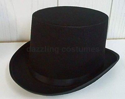 black top hat felt scrooge coachman steampunk victorian halloween 