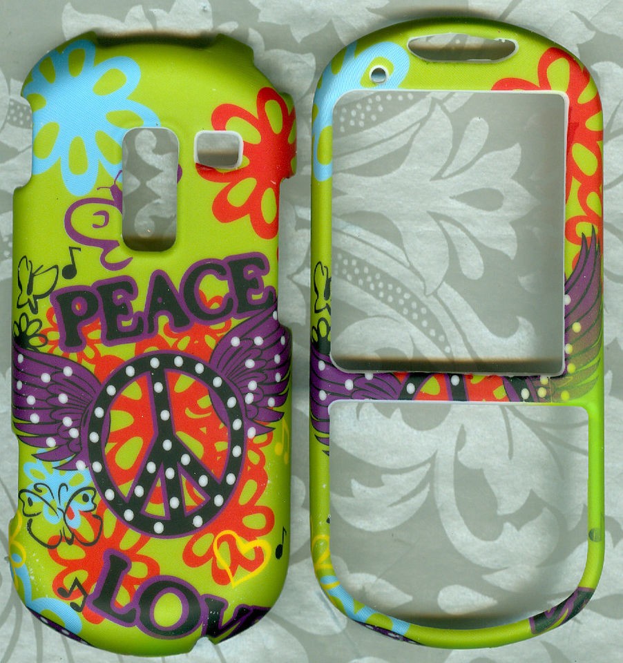 peace love rubberized Samsung SCH R580 Profile phone snap on cover 