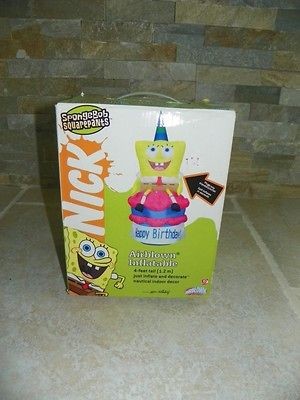 Gemmy Airblown Inflatable 4 Tall Happy Birthday Spongebob 