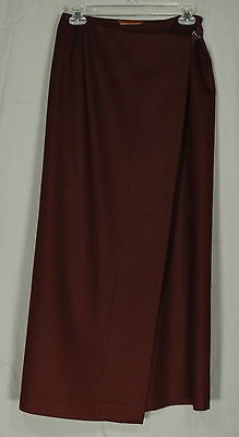 renato nucci wine wool blend maxi wrap skirt size us 6