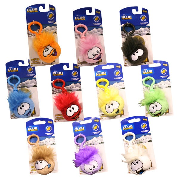 Disney Club Penguin 2 Inch Puffle Clip On   Complete Set of 10 (With 