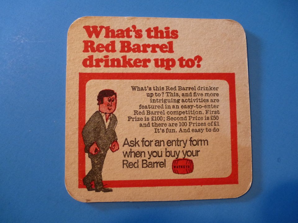 Beer Coaster Bar Mat ~ Rollout WATNEYS Red Barrel Whats this Drinker 