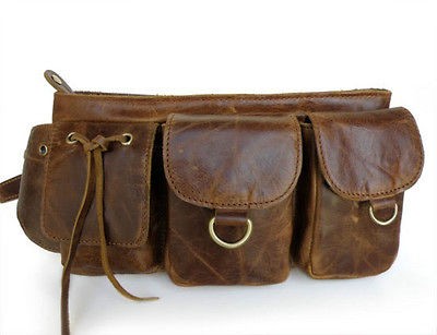 NEW MENS/ WOMENS VINTAGE LEATHER FANNY PACK, WAIST PACK, HIP BAG 