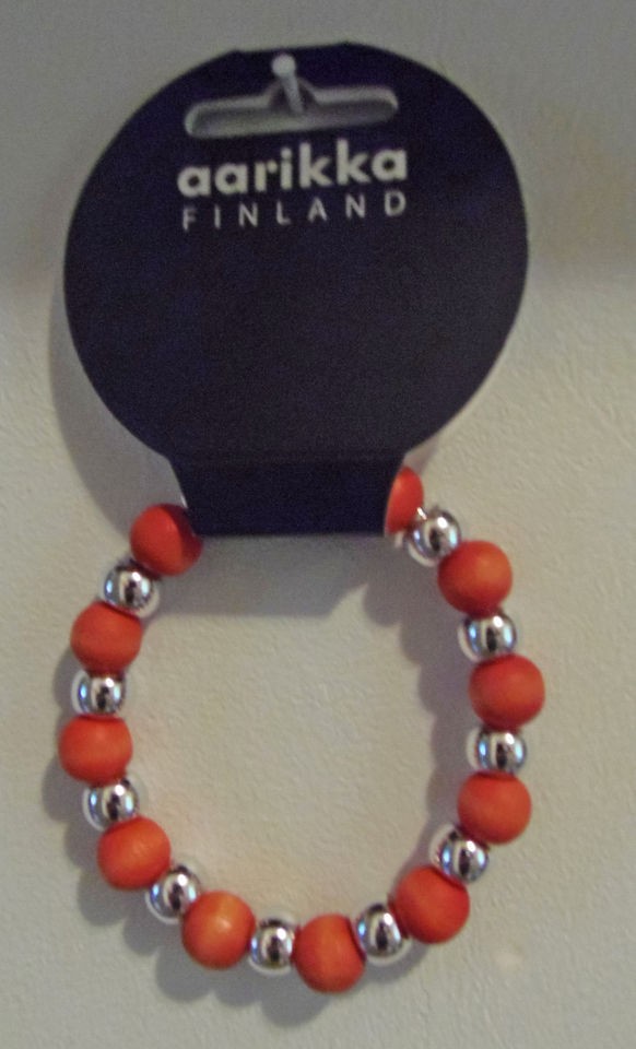 AARIKKA FINLAND LETKIS BRACELET   ORANGE/SILVER   NWT