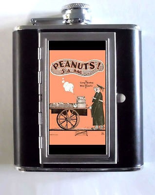 PEANUTS 5 CENTS COLLEGE VINTAGE SHEET MUSIC 5oz Flask Cigarette Case 