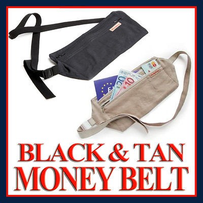 Rick Steves Silk Money Belt Black Tan New Travel Waist Money Id 