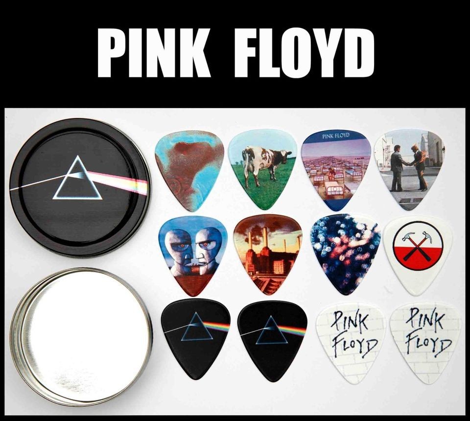 PINK FLOYD Tin of 12 Premium Guitar Picks 2 Sided