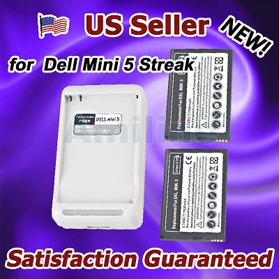 2x1530mah battery dock charger for dell mini 5 streak time