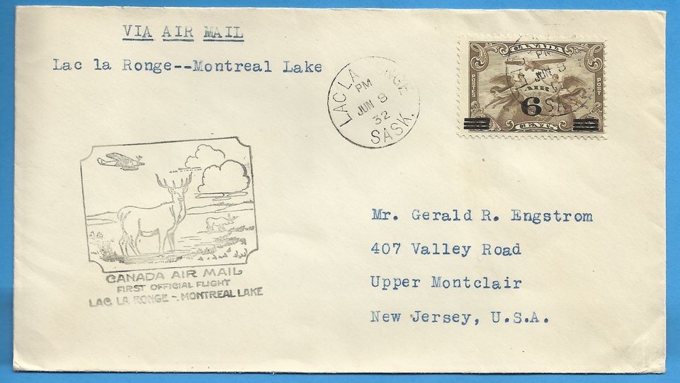 CANADA   LAC LA RONGE / MONTREAL LAKE, FINE 1932 AIRMAIL 1ST FLIGHT 