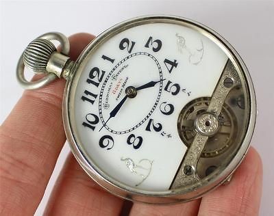 hebdomas 8 day swiss handmade mens open faced pocket watch