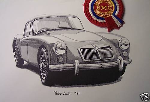 mg mga coupe phillip lemon print and bmc patch new