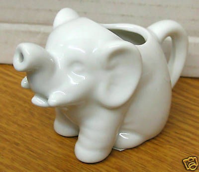 Elephant Porcelain Creamer White Individual Serving Size New