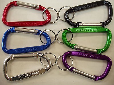 16 pcs carabiner clip w ring anodized aluminum 3 inch