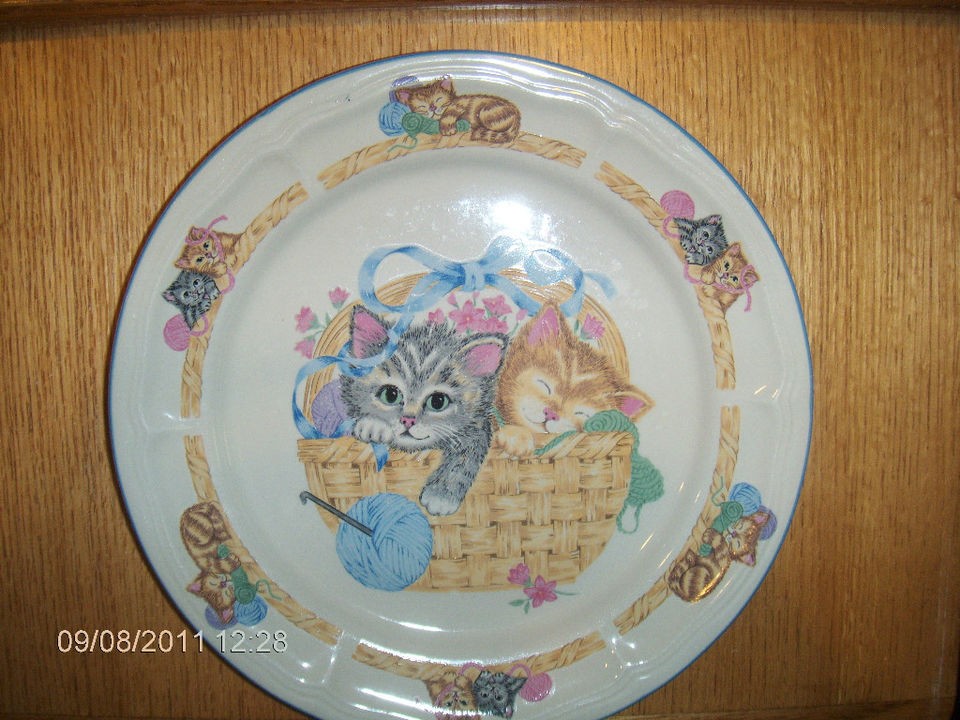 TIENSHAN STONEWARE PURRFECT FRIENDS 10 3/8 DINNER PLATE USED