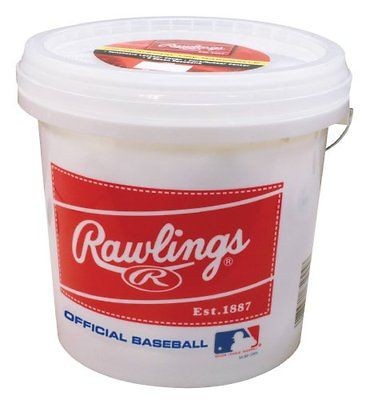 New Rawlings Bucket with 2 Dozen ROLB3 Baseballs Practice Team Batting 