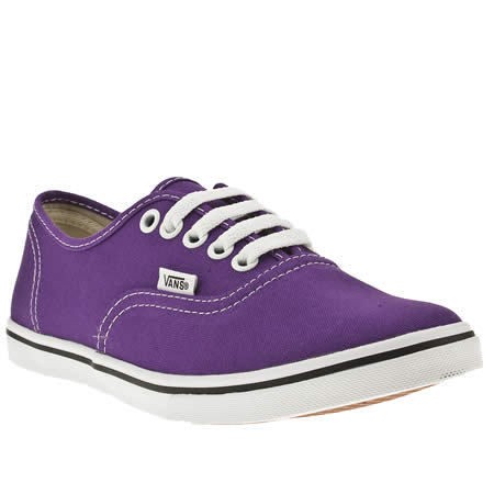 vans authentic lo pro iii womens purple fabric plimsolls trainers 