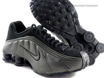 Nike Shox R4 Matte Black/Pewter Running Trainer Work Fashion Girl 