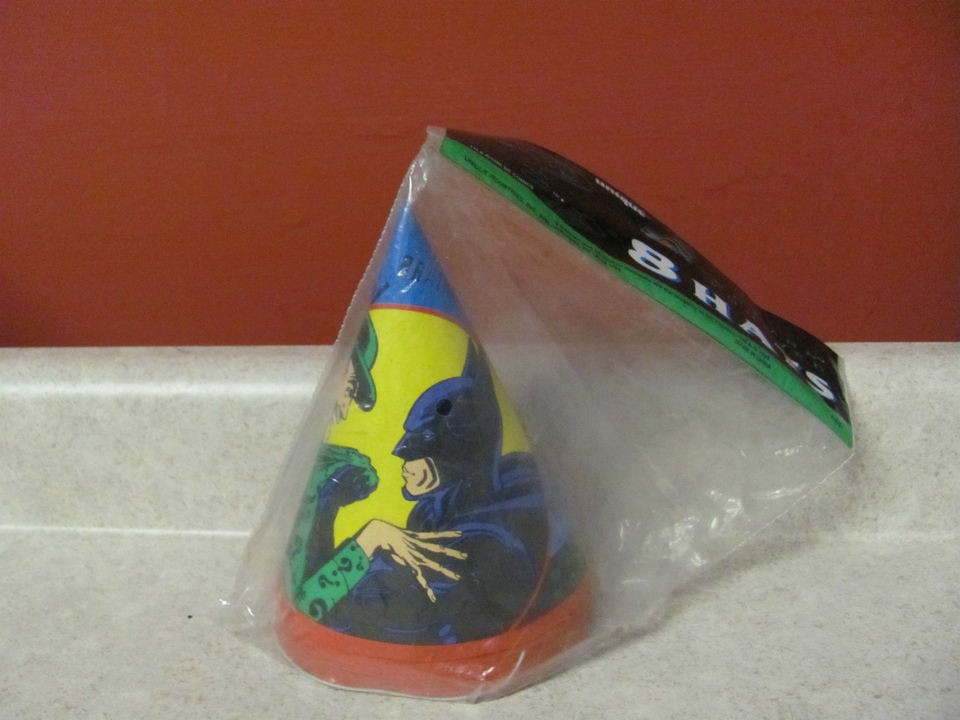 Vintage Unique DC Comics Batman Forever 1995 8 Party Hats Riddler 