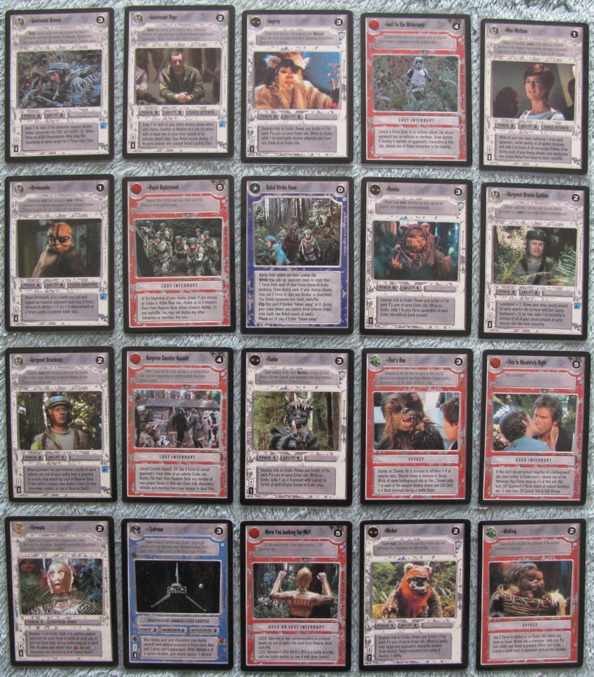 Star Wars CCG Endor Light Side Rare Cards Part 2/2 (L   Z)